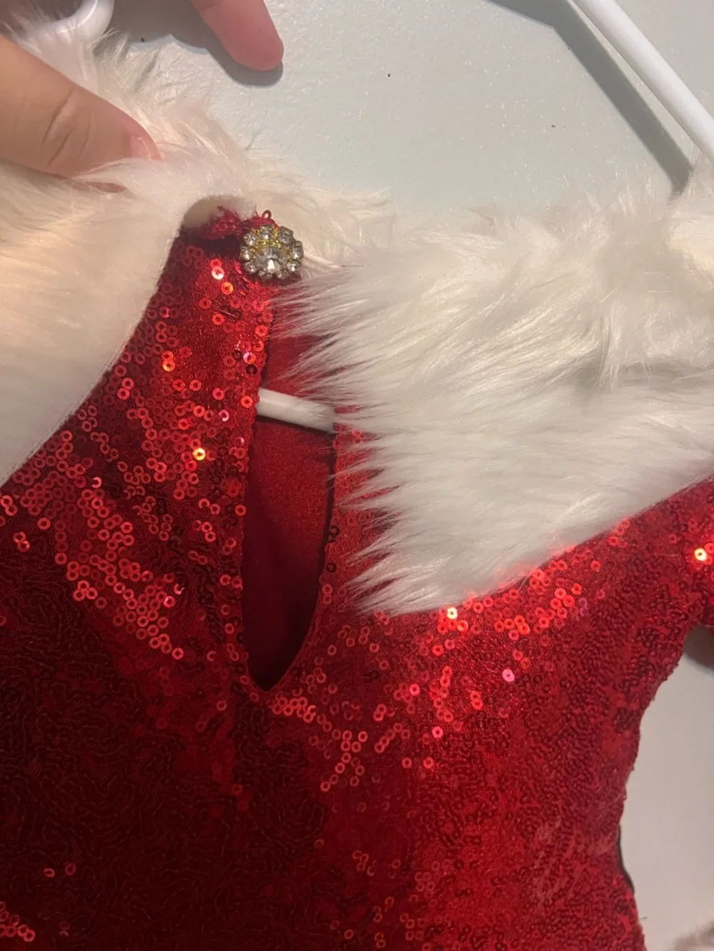Holiday Sparkle Red Sequin Santa Dress for Kids